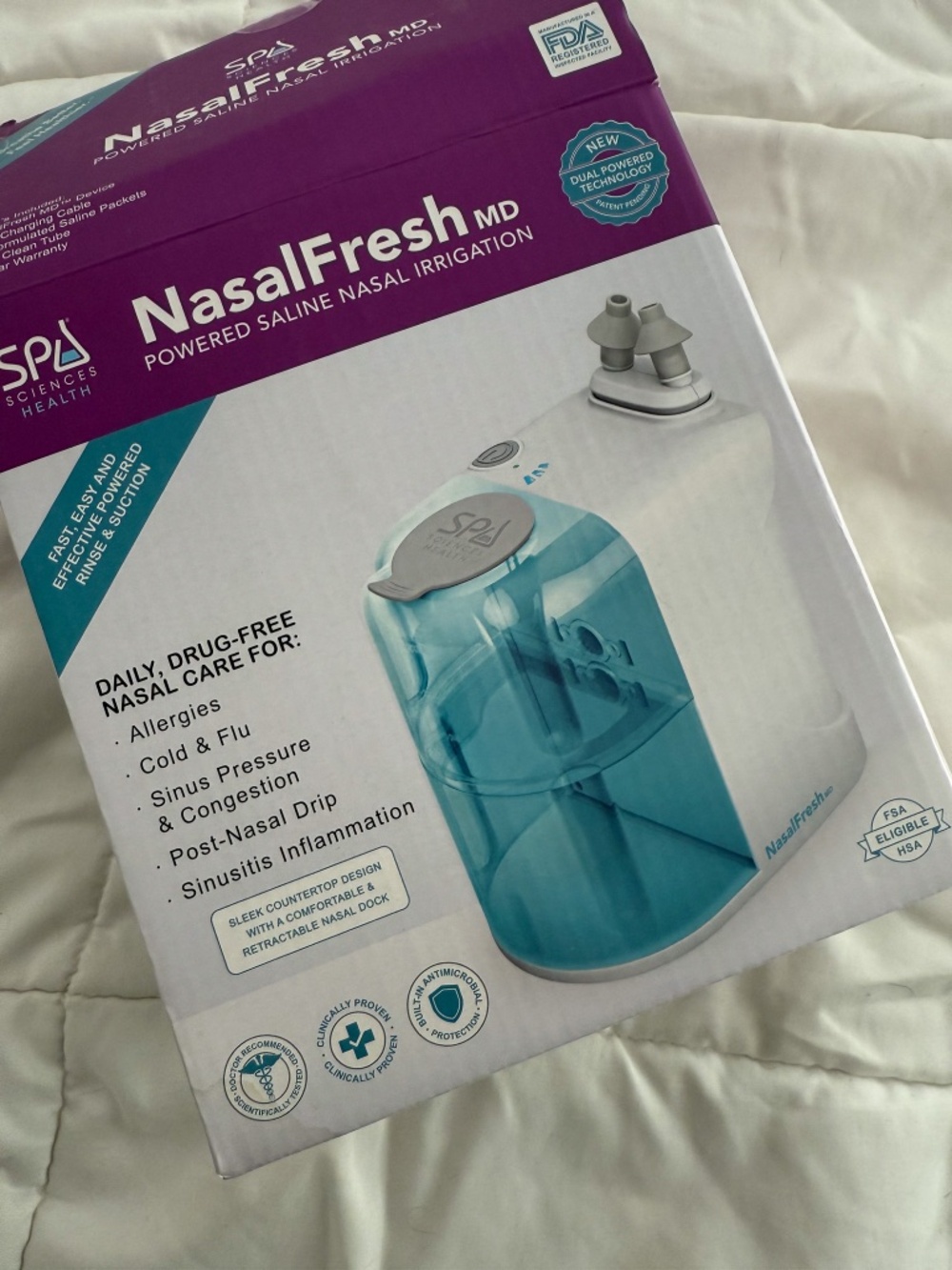 NasalFresh MD Dual Powered Nasal Irrigation System for Sinus Congestion and Snor - Picture 2 of 7